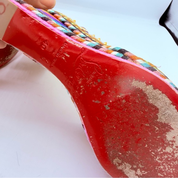 Christian Louboutin Madcarina Vibrant Multicolor Wedges - Picture 14 of 16